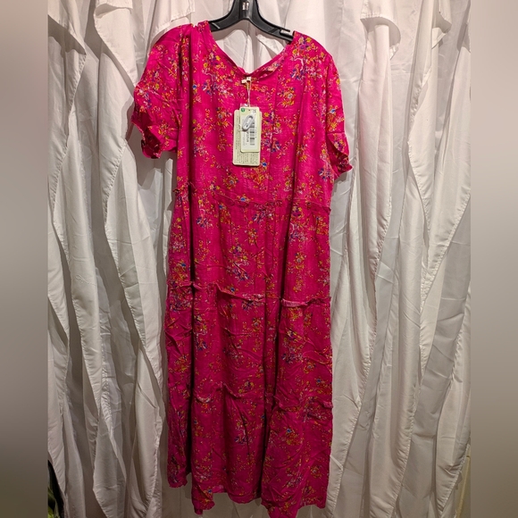 B1 Floral Pink Dress Sz XL NWT - Picture 1 of 7